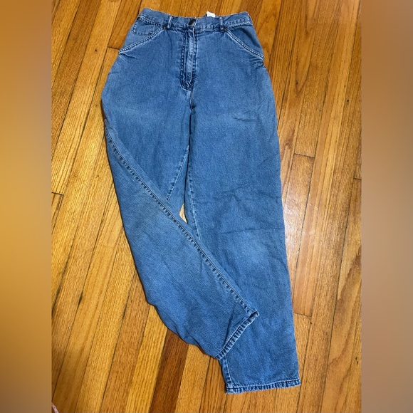 VTG Woolrich Flannel Lined Womens Jeans  Size 8 Denim Straight Leg - Picture 1 of 10